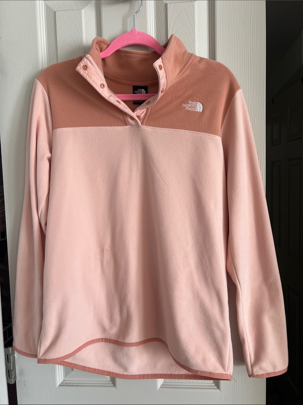 The North Face TKA Glacier Snap-Neck Pullover in Rose Tan / Evening Sand Pink